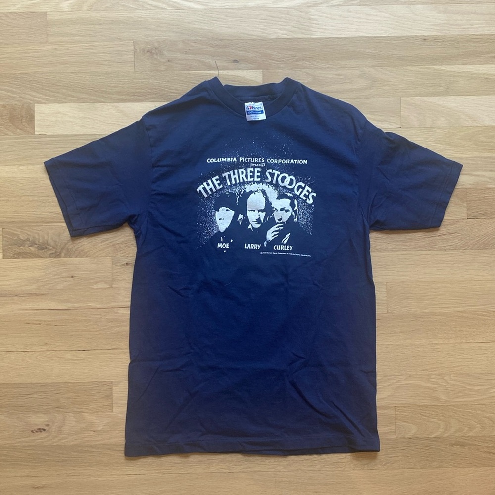 Size L - Vintage Navy 1984 The Three Stooges Tee